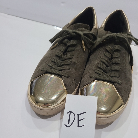 Michael Kors Frankie Suede Gold and Olive Women's Sneakers Sz.11 M - Picture 11 of 11